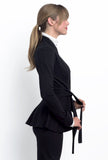 Annalies peplum wrap jacket in bamboo and organic cotton french terry
