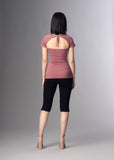 Ruby trapeze neckline short sleeve top with back tie detail