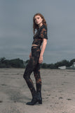 Jules "stacked" bamboo jersey leggings in tie dye