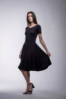 Brooke knee length short sleeve classic  little black dress