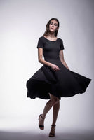 Brooke knee length short sleeve classic  little black dress