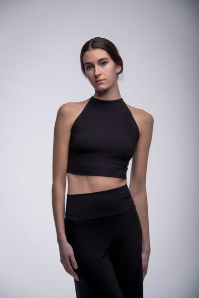 Claire minimalist halter cropped top