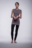 The Sally crew neck tunic tank in bamboo jersey