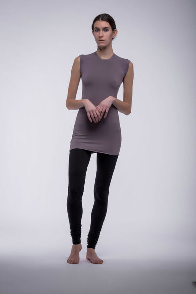 The Sally crew neck tunic tank in bamboo jersey