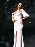 Trumane deep V and high slit evening dress