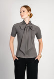 Carla Shaw Necktie gray top