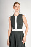 Nika colorblock dress with contrasting front detail and waist