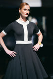 Monika colorblock dress with contrasting collar and waist
