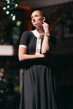 Monika colorblock dress with contrasting collar and waist