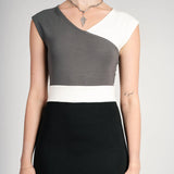 Carla Shaw colorblock maxi dress