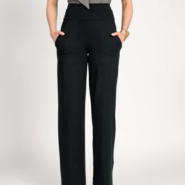 Carla Shaw heavy jersey black  trouser pants with pockets