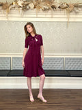 Danelle bias cut A-line pussy bow dress with scooped neckline