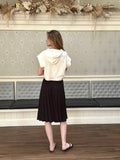 Sydney sleeveless cropped summer hoodie with bow adornment