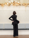 Scarlet peplum top with raglan sleeve