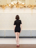 Raffaele plunging V-neck blouse in bamboo jersey