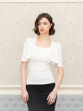 Dottie square neckline bell sleeve 40's style blouse