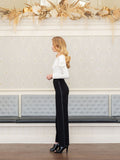 Gilda stretch tuxedo trouser with satin trim