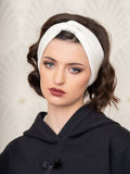 1940's style knotted headband made with fabric scraps