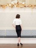 Dottie square neckline bell sleeve 40's style blouse