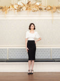 Dottie square neckline bell sleeve 40's style blouse