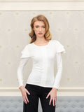 The Milda double capped bamboo jersey long sleeve tee