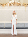 Trumane deep V and high slit evening dress