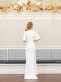 Trumane deep V and high slit evening dress