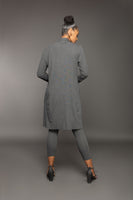 Lina jersey cardigan coat with tie collar