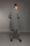 Lina jersey cardigan coat with tie collar
