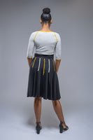 Stella round midi skirt with multi color accents