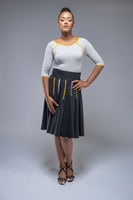 Stella round midi skirt with multi color accents