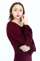 Indre tunic top/dress with drawstring puff sleeve
