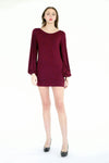 Indre tunic top/dress with drawstring puff sleeve