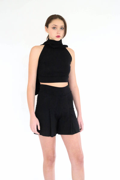 Hailey pleated jersey slip on shorts