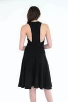 Becca little black midi dress with racer back detail