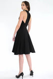 Becca little black midi dress with racer back detail