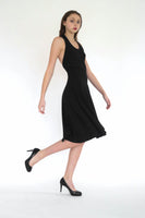 Becca little black midi dress with racer back detail