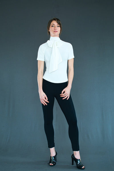 Faye Pussycat bow fitted top with short raglan sleeve