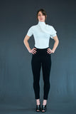 Faye Pussycat bow fitted top with short raglan sleeve