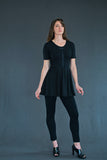 Shereen peplum top with front ribbon and bow detail