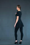 Shereen peplum top with front ribbon and bow detail
