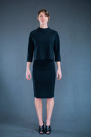 Sandra stretch pencil skirt with satin ribbon and bow detail