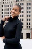 Gaia basic black long sleeve pencil dress