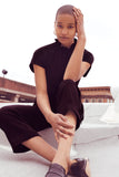 Astra high waisted cropped tuxedo trouser with belt