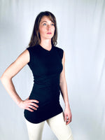 The Sally crew neck tunic tank in bamboo jersey