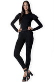 The Milda double capped bamboo jersey long sleeve tee