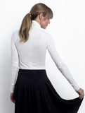 Jane cropped long sleeve turtle neck in bamboo jersey