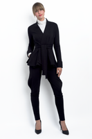 Annalies peplum wrap jacket in bamboo and organic cotton french terry