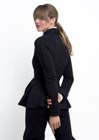 Annalies peplum wrap jacket in bamboo and organic cotton french terry