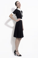 Monika colorblock dress with contrasting collar and waist